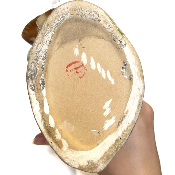 Vintage Leaping Fish Ceramic Vase 10 Inch Crazing Marked H 54 Beige Brown Asian - Picture 8 of 12